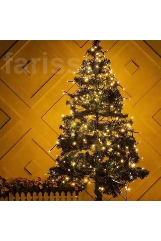 5 Metre 120 Ledli 8 Modlu Fişli Peri Led Işıklandırma - Gün Işığı Sarı Dekoratif Şerit Led Gün Işığı