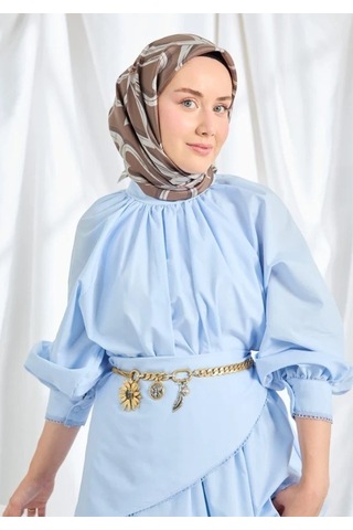 Silk Home Twill İpek Eşarp - 11548-07 Kahverengi