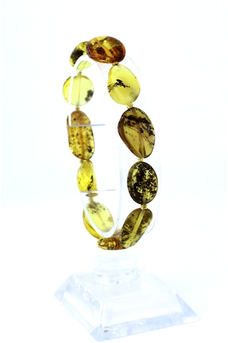 Kehribar Bileklik Amorf Tasarım Ambergold Blk23-142 Çok Renkli