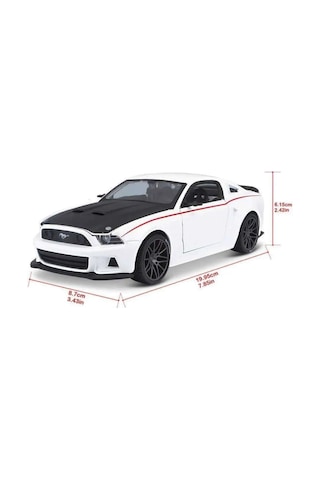 Maisto Lisanslı Metal Ford Mustang Street Racer 2014 1:24 Kapıları Açılabilir Oyuncak Model Araba Beyaz