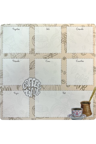 19.5x19.5cm 52 Yaprak Haftalık Planner - Coffee Time Diğer