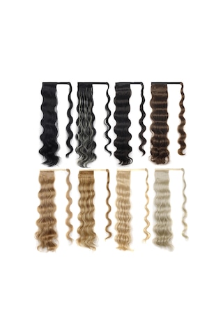 Cbtx Mst08 Yapışkanlı Bağlamalı Peruklar At Kuyruğu Kabarık Uzun Kıvırcık Peruklar Yüksek At Kuyruğu 8