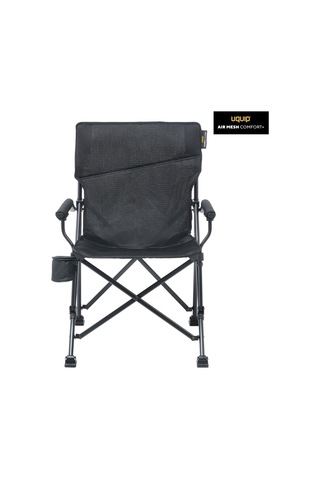 Uquip Roxy Comfort+ Black Edition Yüksek Konforlu Katlanır Kamp Sandalyesi Siyah