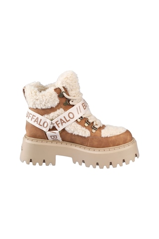Bot Kadın 1622594 Buffalo Aspen Com Mıd Warm - Vegan Nubuck/fur - Beige/cognac Çok Renkli