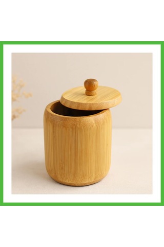 Vaveni Ahşap Bambu Kapaklı Şekerlik 9 Cm Arz