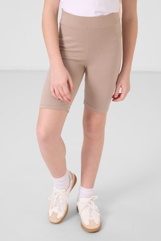 Tommylife Koyu Bej Pamuklu Kısa Paça Standart Fit Basic Kız Çocuk Tayt - 75188 Koyu Bej