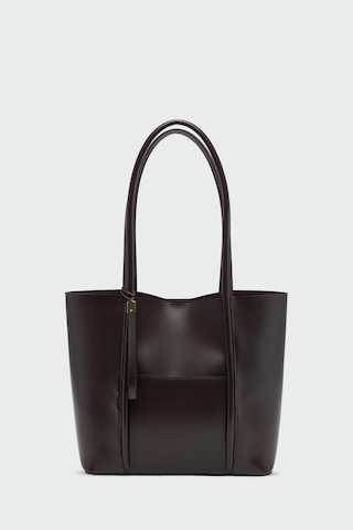 Pebbled Omuz Çantası Kahve Kahverengi - Siyah - Bej