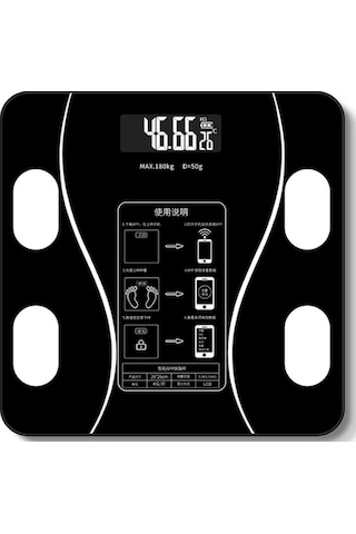Techfit TF1075FİT Bluetooth Baskül Vücut Aanalizi Tartı Siyah