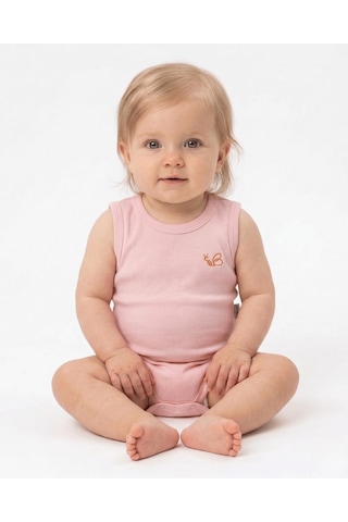 Bebengo Basic Arılı Bebek Atlet Badi Pembe