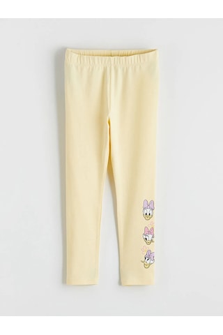 Lc Waikiki Sarı Daisy Duck Baskılı Kız Çocuk Tayt 2'li Sari