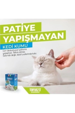 Tofucat Tuvalete Atılabilen Koku Hapsedeci Topaklaşan Doğal Tofu Kedi Kumu 8 L
