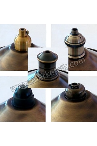 Dekoratif Eskitme Metal Abajur Aplik Rustik Ampul Şapkası 22 Cm