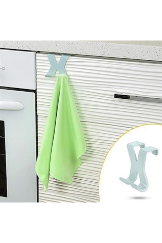 Mutfak Banyo Dolap Kapağına Takılan Meta Havlu Askılığı Aparatı Siyah