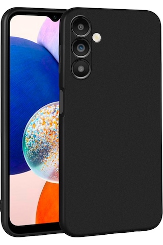 Noktaks - Samsung Galaxy A14 Uyumlu - Kılıf Mat Soft Premier Silikon Kapak - Siyah