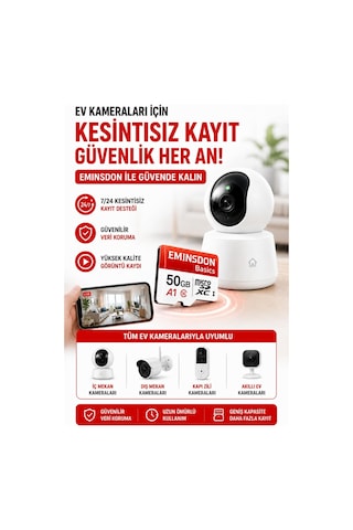 50gb Hafıza Kartı Ev Araç Güvenlik Kamerası Uyumlu Telefon Tablet Micro Sd Class10