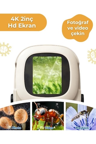 Temel 2si 1 Arada Dijital Mikroskop Seti 40x 1000x Yakınlaştırmalı, Hd Ekranlı Stem Kiti