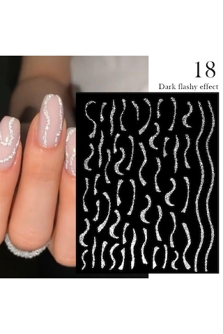 3d Reflektif Efekt Nail Art Sticker Model - 18 55881- 18