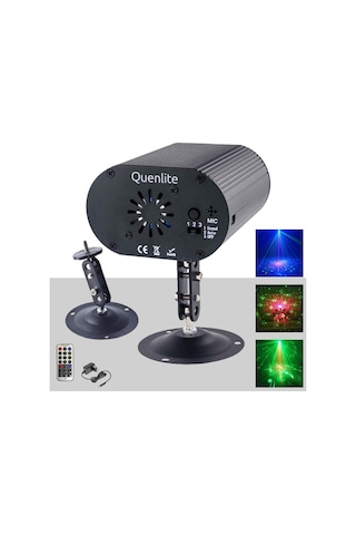 Quenlite QD-50 RGB Sahne Disko Led ve Lazer Işık Bir Arada 12 Çeşit Desen