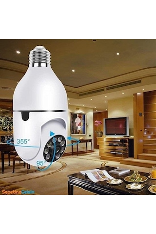 Sepetinegelsin Wifi 360 Panoramik Ampul Kamera Gece Görüş Ses Akıllı Hareket Algılayıcı