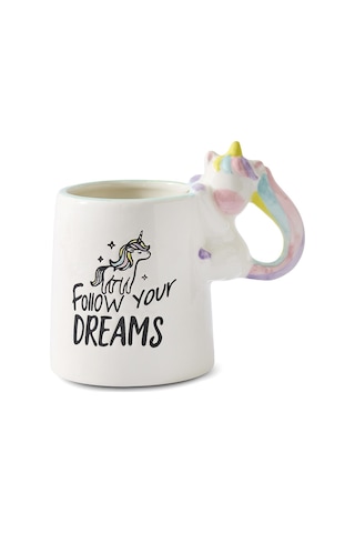 Aryıldız Aryıldz Tails Unicorn Figürlü Kupa 545ml Beyaz - Çok Renkli