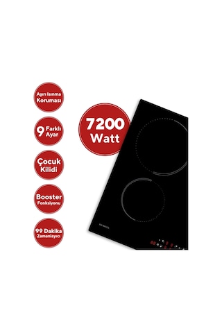 Kumtel B66 - SF2 (DDT) + HI6 - 4TB + DA6 - 835 Siyah İndüksiyon Ocaklı Ankastre Set