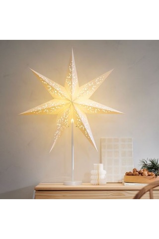 Ikea Stråla Abajur Başlığı, Beyaz, 70 Cm, Dantel Yıldız
