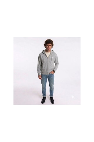 Levi's Rahat Kesim Kapüşonlu Fermuarlı Sweatshirt Relaxed Graphic Zip-up Hoodie A. Gri