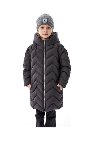 Benitto Kids Kız Çocuk Kapüşonlu Kışlık Şişme Mont 51353 Gri