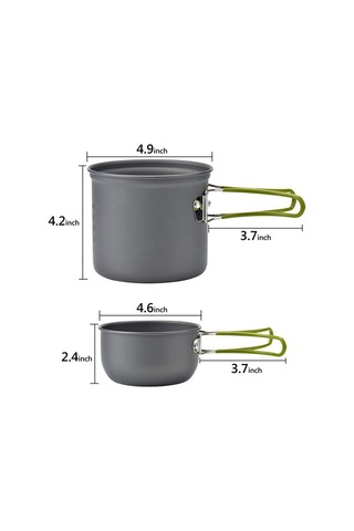Hallow Kamp Taşınabilir Tencere Seti Yeşil