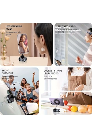 K007 Vakumlu Manyetik 360 Dönen Çok Amaçlı Araç Telefon Tutucu -