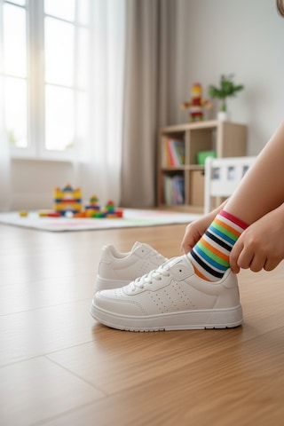 Enoch Unısex Çocuk Ayakkabı Düz Tabanlı Klasik Bağcıklı Spor Ayakkabı Beyaz