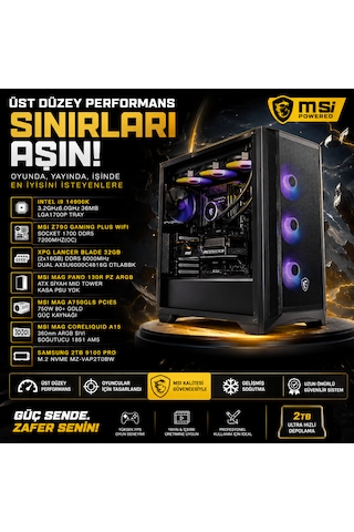 MSI Destroy Titan i9-14900K 32 GB 2 TB SSD Free Dos Masaüstü Oyuncu Bilgisayarı