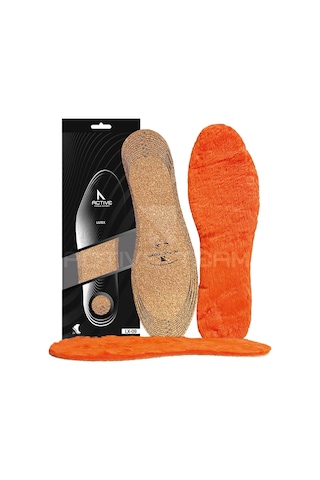 Lx09 - Vegan Doğal Mantar Turuncu Peluş Doğal Isı, Soğuk Havalara Özel, Sıcak Tutan Iç Tabanlık