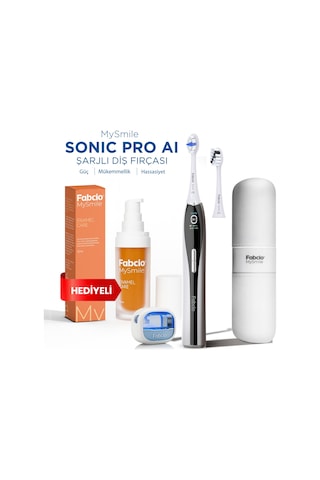 Fabcio Mysmile Sonic Pro Aı Şarjlı Diş Fırçası Beyaz + Diş Mine Bakım Serumu Hediye