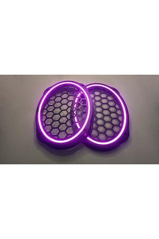 Hoparlör Kapağı Oval 20 Cm Ledli 2'li Takım - Pembe