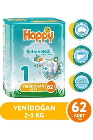 Happy Bebek Bezi Yenidoğan 1 No 62 Li