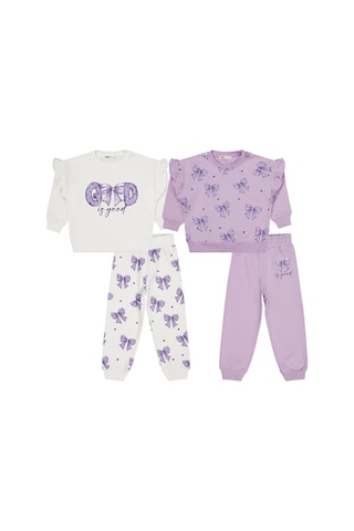 Civil Girls Fiyonk Baskılı 2'li Set 2-5 Yaş Takım - Standart Çok Renkli