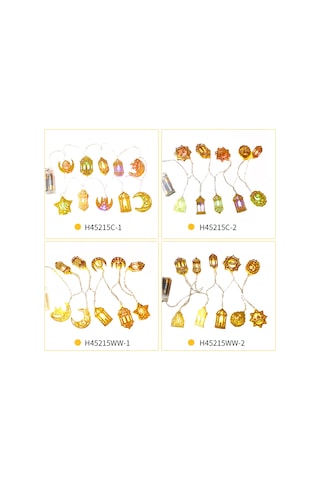 Yaozixa Ramazan Bayramı 1.6m 10 Led Sabit Aydınlatma Demir Çalışma Kalesi Şekilli Dekoratif Işık Zinciri Pil Dahil Değil Ilık Beyaz