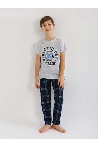 Vitmo Erkek Çocuk Kısa Kollu %100 Pamuklu Pijama Takımı League KARMELANJ