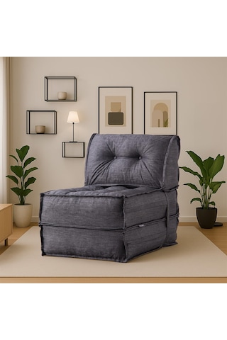 Yataklı Koltuk Mocca Keten Tek Kişilik Gri