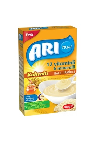 Arı Kahvaltı 12 Vitaminli 6 Mineralli Sütlü Ballı İrmikli 6+ Ay Pirinç Unu 200 G