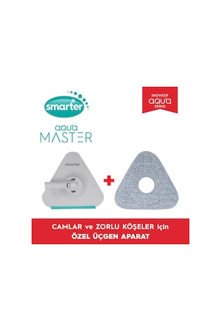 Smarter Aqua Master Üçgen Aparat + Mop Camlar ve Zorlu Köşeler için Temizlik Paspas