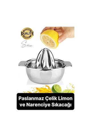 Paslanmaz Çelik Limon Ve Nar Sıkacağı Narenciye Mutfak El Aleti Pratik Sıkacak Yıkanabilir Hijyenik Çok Renkli