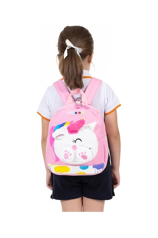 Sevimli Kedi Figürlü Anaokulu Çantası - Pembe #REF!