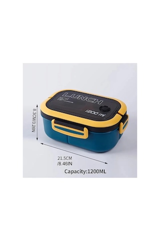 2 Katlı Taşınabilir Yemek Kabı Lunch Box Diyet Beslenme Kutusu Saklama Kabı Çatal Kaşıklı Sefer Tası Sku: Smgstkd0041ea7b5 Açık Mavi