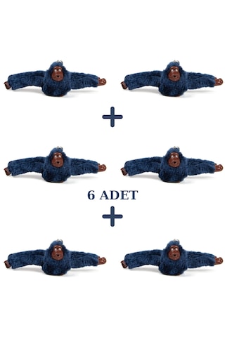 Anıl Bags Maymun Peluş Anahtarlık 6 Adet Mavi