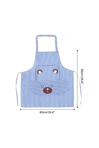 Ranyeek Mutfak Yağlık Ve Kirlilikten Koruyucu, Piyasa Desenli Ayı Desenli, Poliester Materyal, Kollüksüz, Pratik Cep Li, Pembe Fantezi Apron