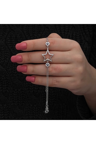 Blackcraft 925 Ayar Gümüş Yıldız Nazarlı Kadın Bileklik Bc-5e94bb Renkli