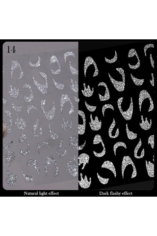 3d Reflektif Efekt Nail Art Sticker Model - 14 55881- 14