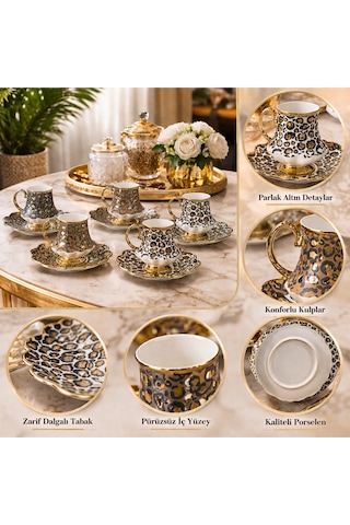 Acar Willow 6 Kişilik Kahve Fincanı Takımı 90 Ml 08885 Çok Renkli